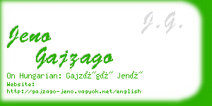 jeno gajzago business card